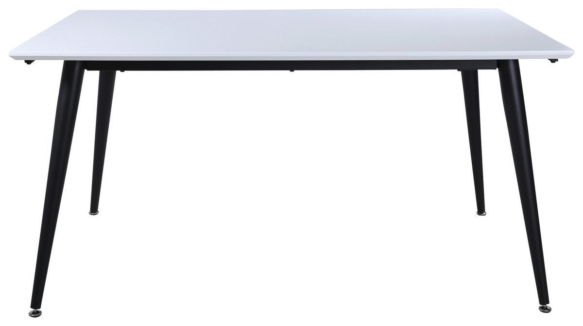 Esstisch Jimmy - Schwarz/Weiß, Design, Kunststoff/Metall (150/90/76cm) - Livetastic