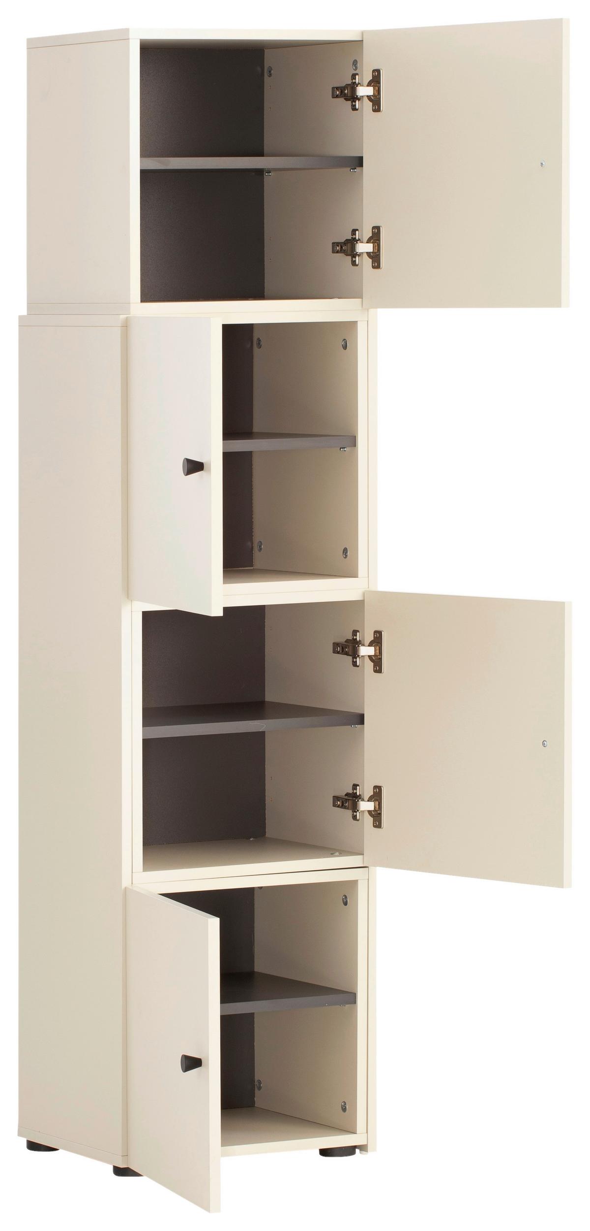 Regal Lovund, Beige B: 42-70 Cm - Beige/Schwarz, Design, Holzwerkstoff (42-70/163,1/34,7cm) - MID.YOU