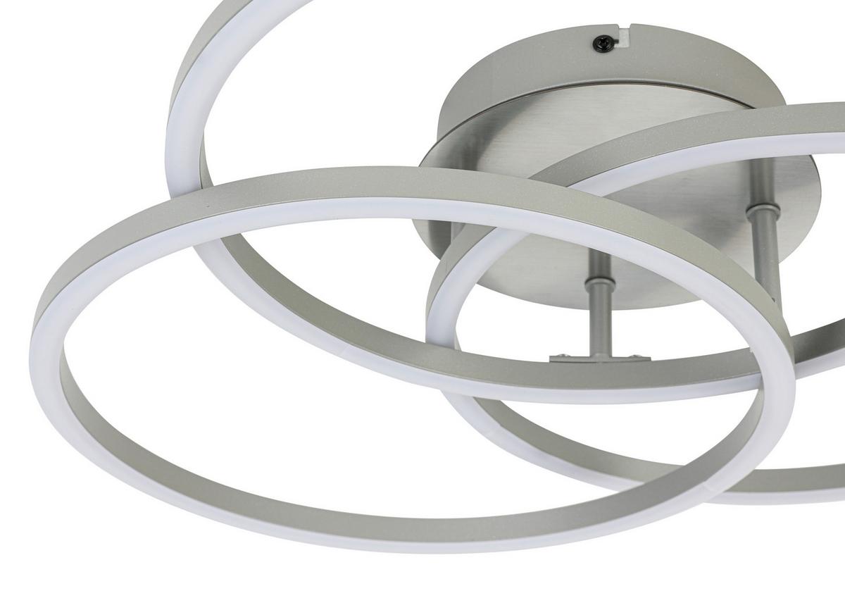 STROPNÉ LED SVIETIDLO ROLAND - strieborná/niklová, Modern, kov/plast (47/38,5/8cm) - Mömax