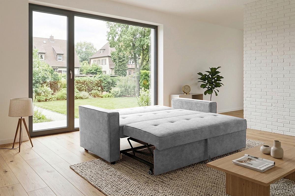 Schlafsofa Haze Grau B: 162 cm - Grau, Trend, Textil (162/90/89cm)