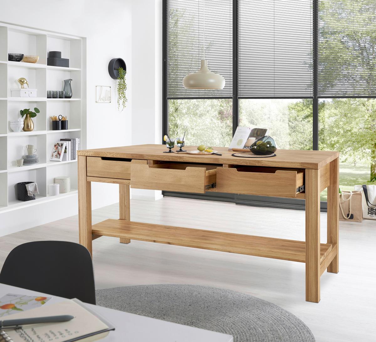 KÜCHENINSEL Ponza Eichefarben B: 180 cm - Eichefarben, Basics, Holz (180/91/90cm) - P & B