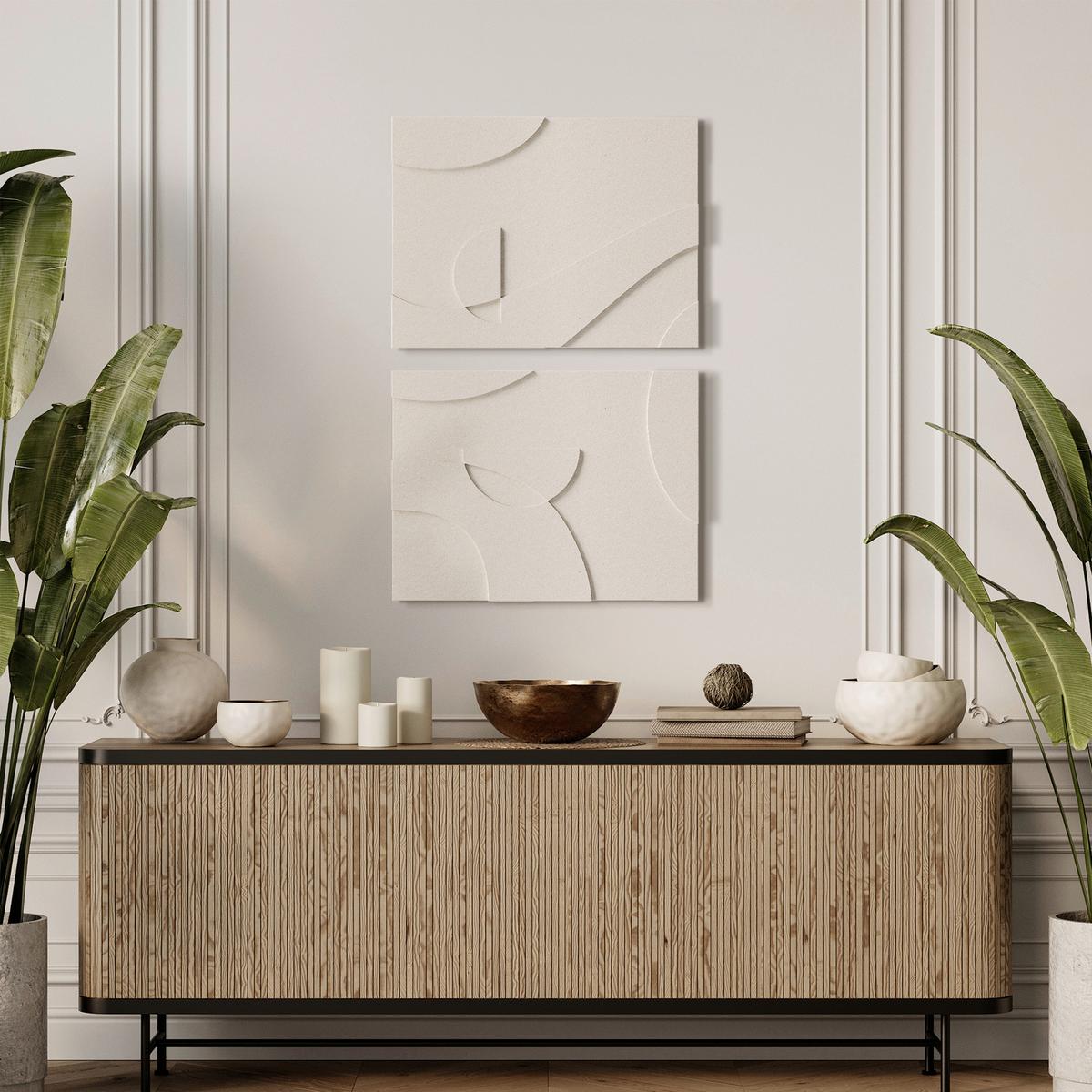 Akustický panel MILLA - béžová, textil (60/90cm) - Mömax