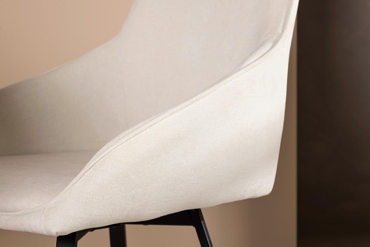 Stuhl-set Rosie Schwarz/beige B: 55 Cm - Beige/Schwarz, Design, Textil/Metall (55/88/60cm) - Livetastic