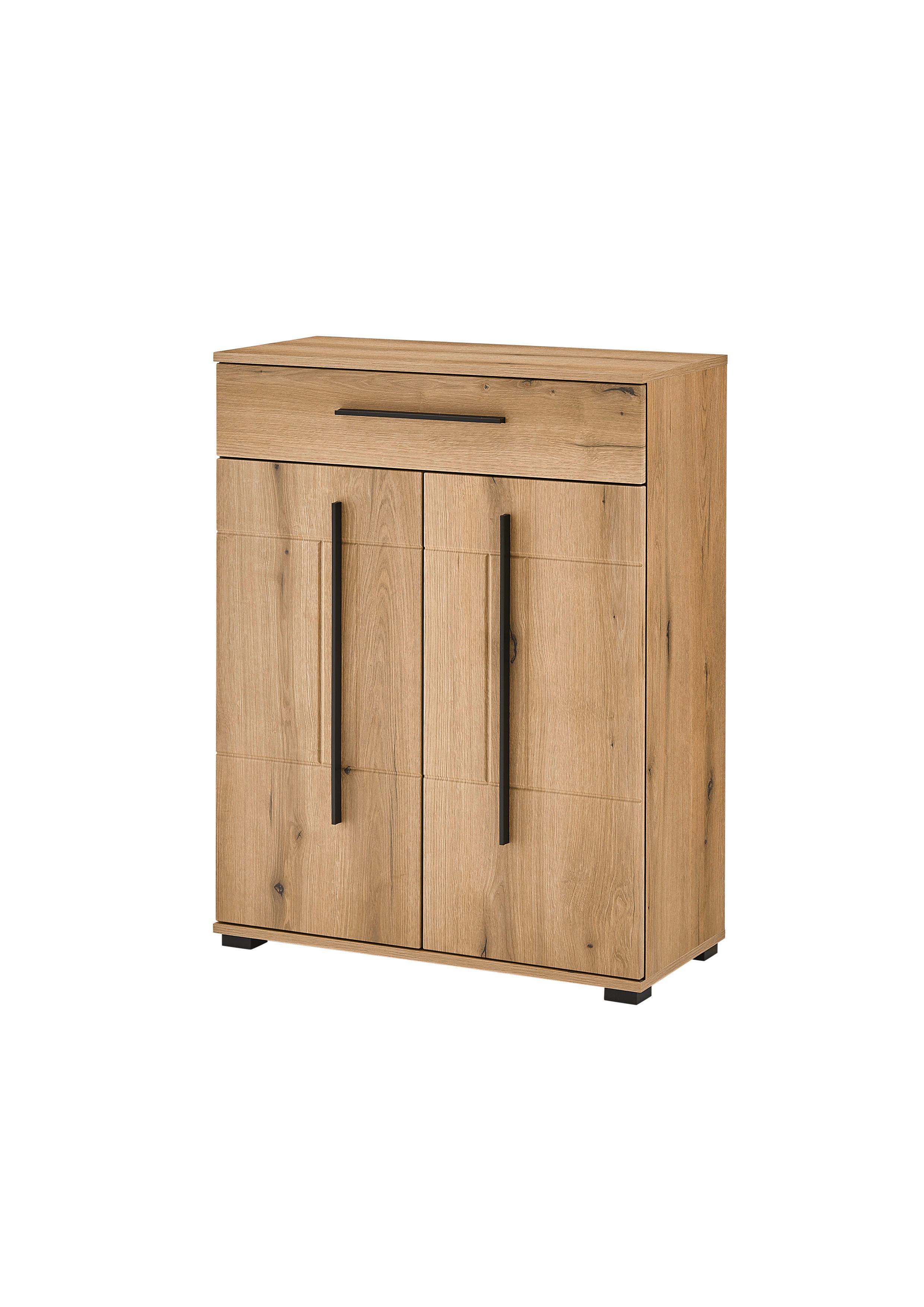 SCHUHSCHRANK Cantara Eichefarben B: 80cm - Eichefarben/Schwarz, MODERN, Holzwerkstoff (80/103/39cm) - MID.YOU