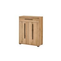 SCHUHSCHRANK Cantara Eichefarben B: 80cm - Eichefarben/Schwarz, MODERN, Holzwerkstoff (80/103/39cm) - MID.YOU