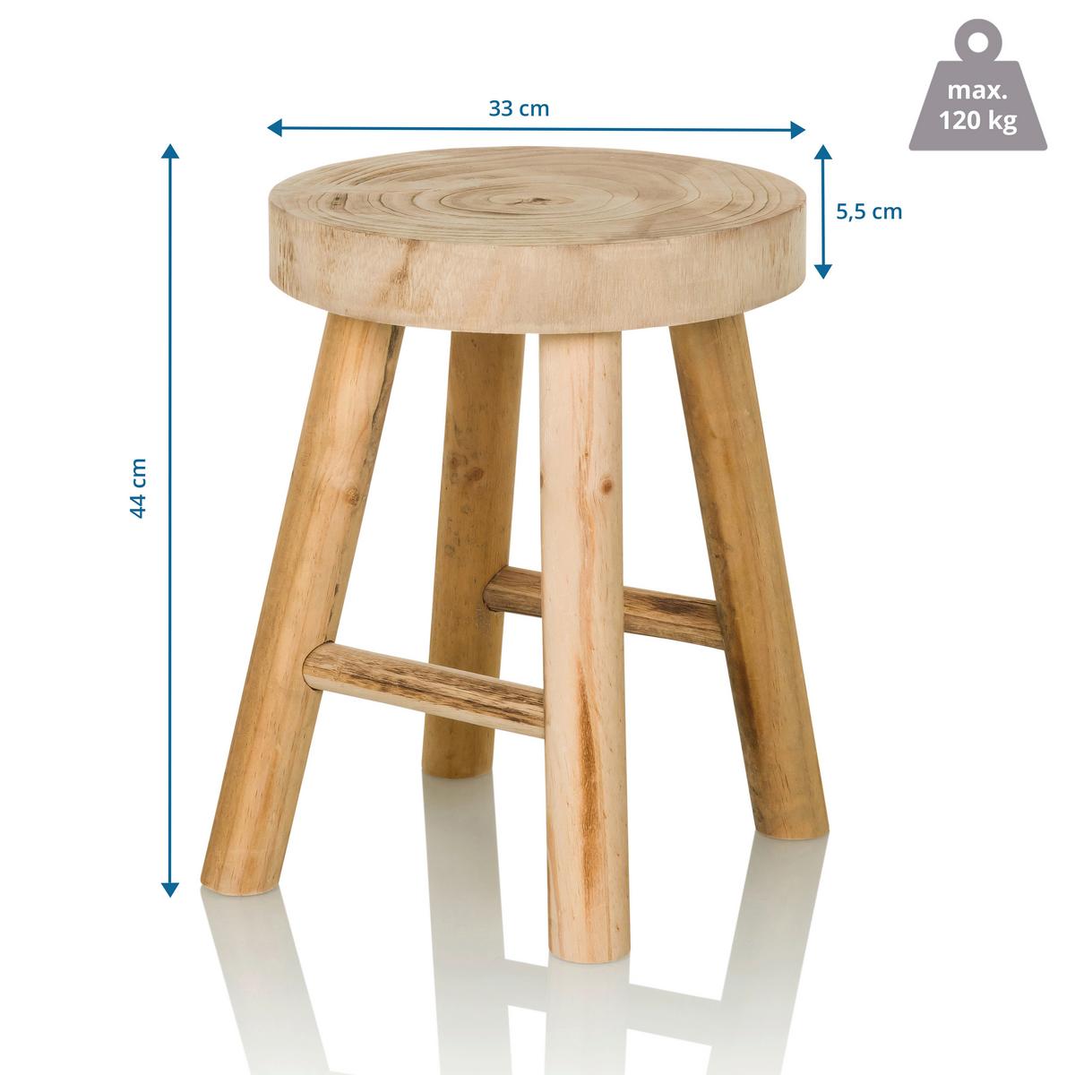 Hocker Rustiko W Braun B: 33 Cm - Braun, MODERN, Holz (33/44/33cm) - MID.YOU