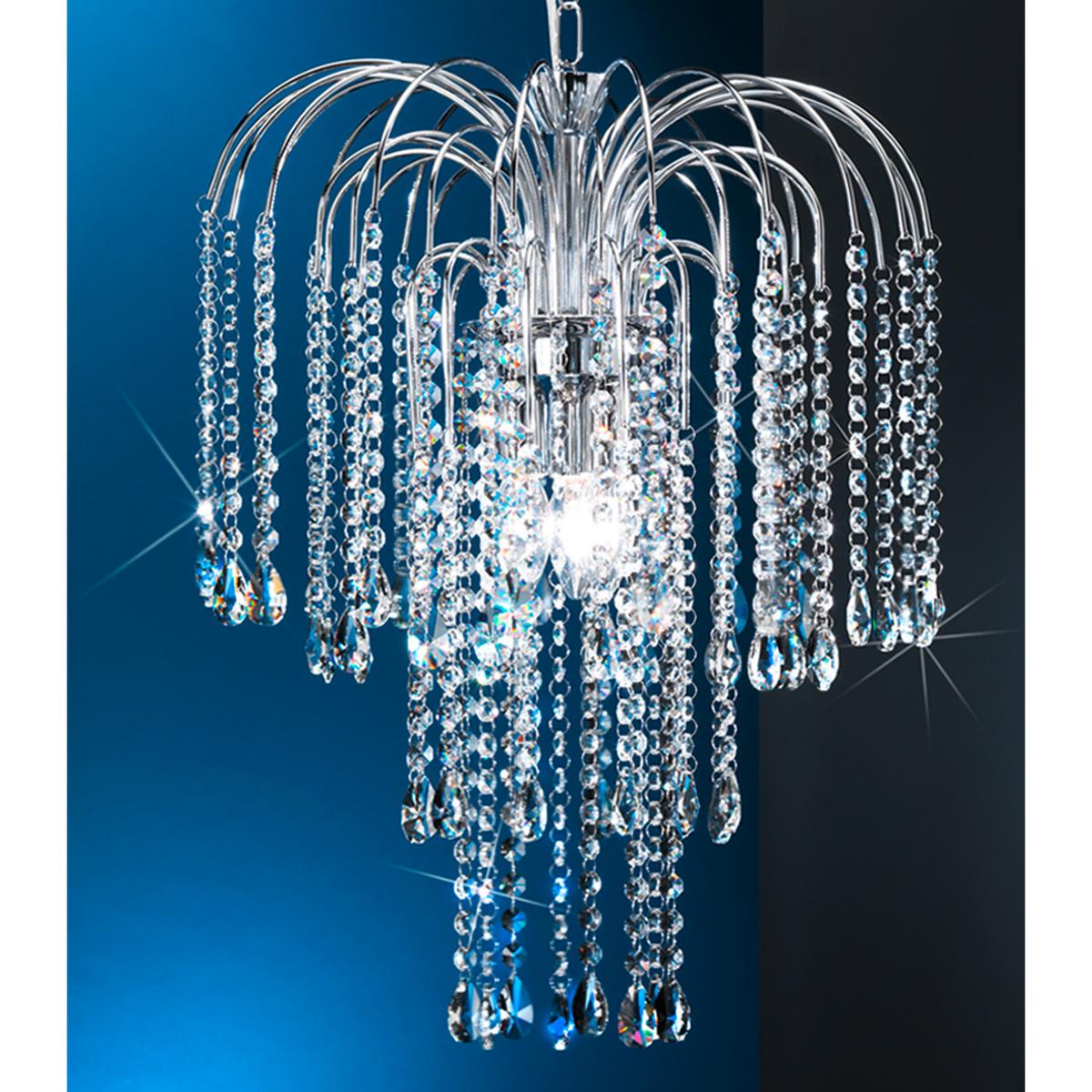 Kristall-Hängeleuchte 4698/M - Chromfarben, KONVENTIONELL, Glas/Metall (40/110/40cm)