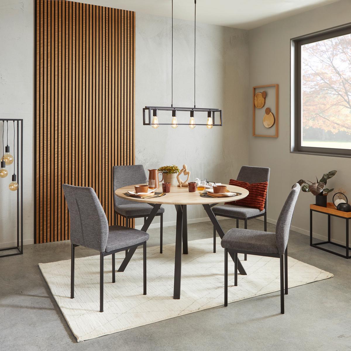 Stuhl Stella Anthrazit Gepolstert - Anthrazit/Schwarz, MODERN, Textil/Metall (44/90/56cm) - P & B