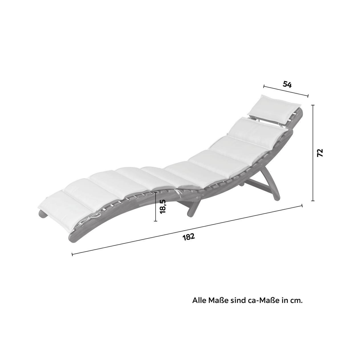 ZAHRADNÍ LEHÁTKO NATALIE - béžová, Natur, dřevo/textil (54/18,5/182cm) - Mömax