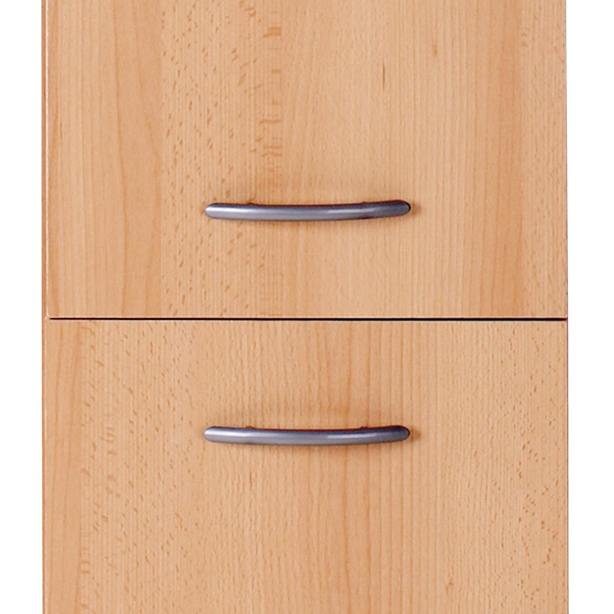 Potravinová skříň NANO AHS30 - barvy buku/barvy nerez oceli, Moderní, kompozitní dřevo/plast (30/200/60cm)