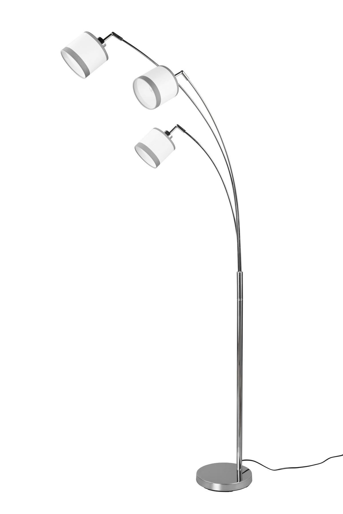 Stehleuchte R41553006 Davos - Chromfarben/Weiß, Basics, Textil/Metall (12/185cm)