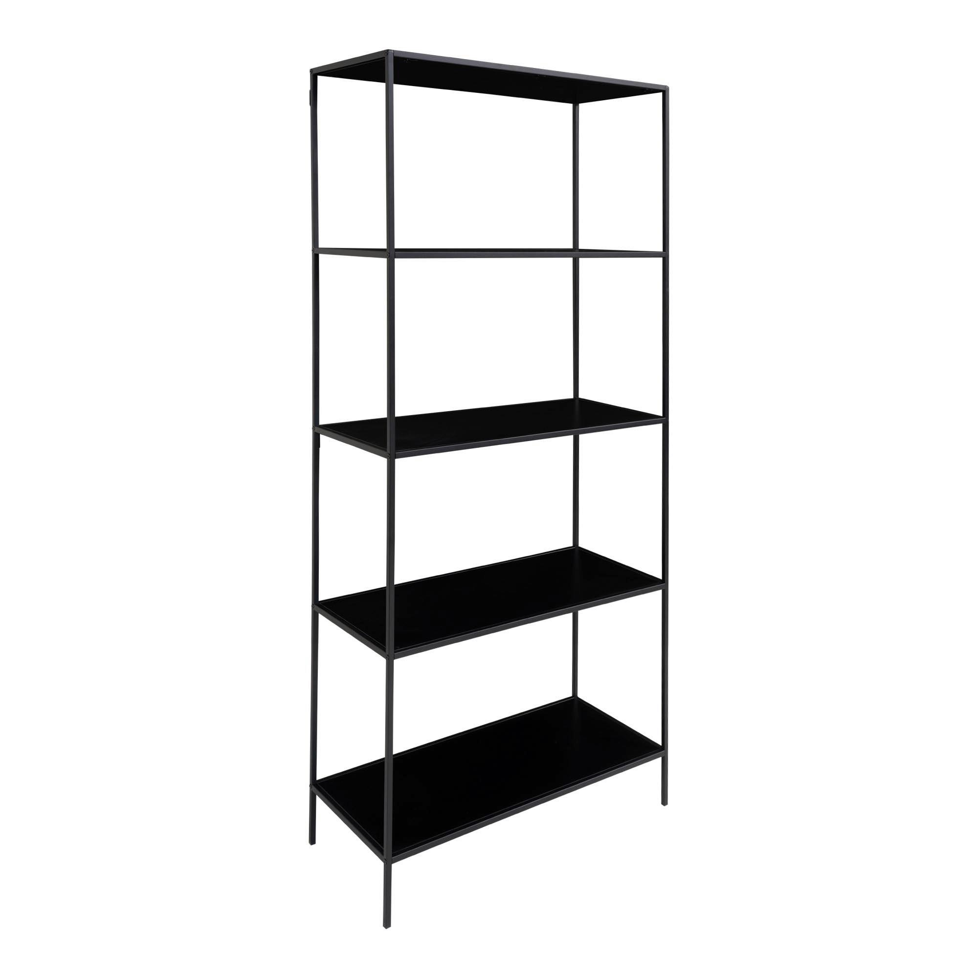 REGAL Vita, Schwarz B: 80 cm - Schwarz, Design, Holzwerkstoff/Metall (80/170/36cm) - MID.YOU