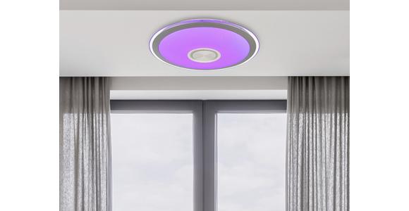 Led-deckenleuchte Karin Ø 42 Cm Mit Farbwechsler - Chromfarben/Weiß, MODERN, Kunststoff/Metall (40cm) - Luca Bessoni