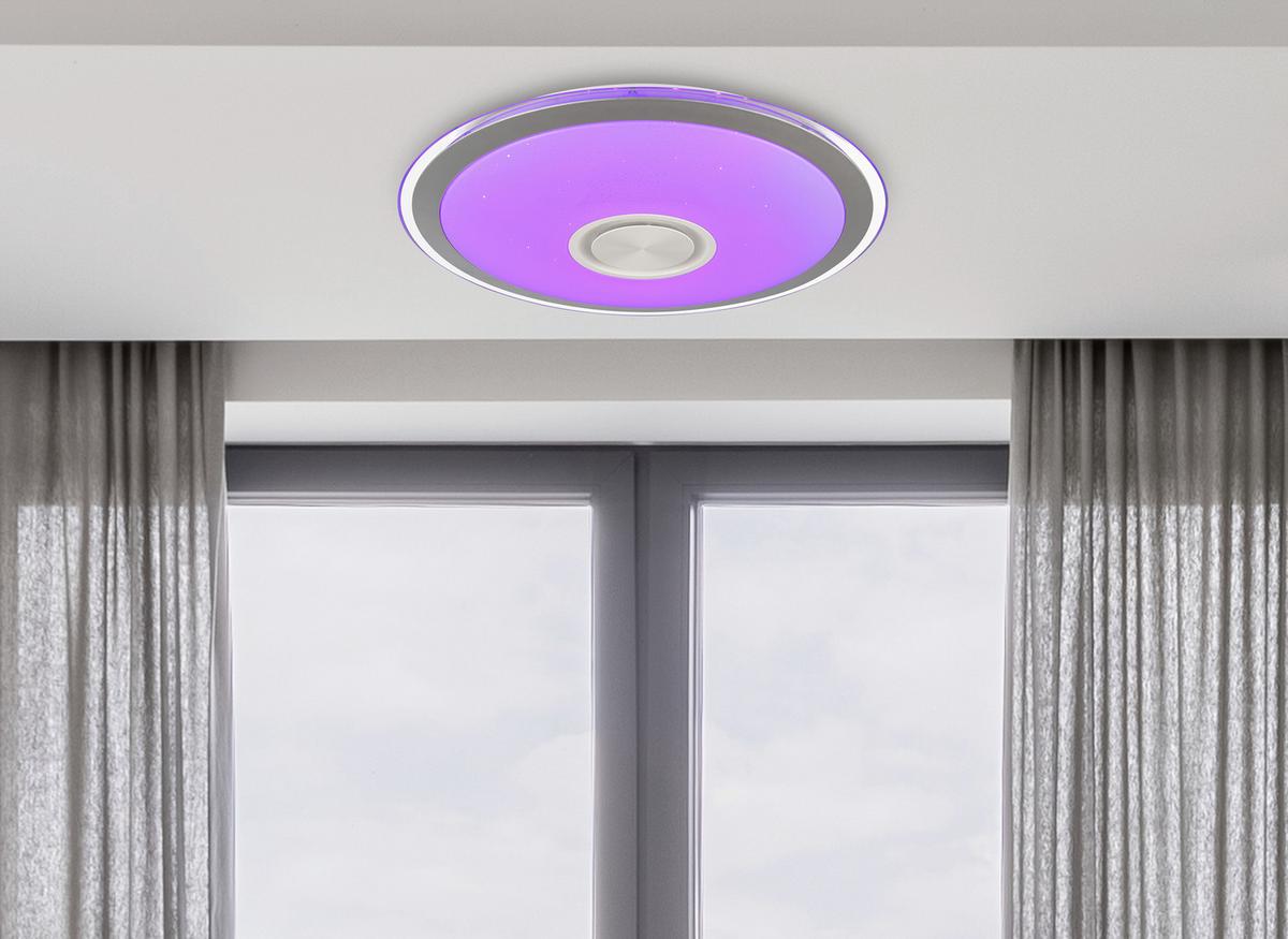 Led Mennyezeti Lámpa Karin - króm/fehér, Modern, műanyag/fém (40cm) - Luca Bessoni
