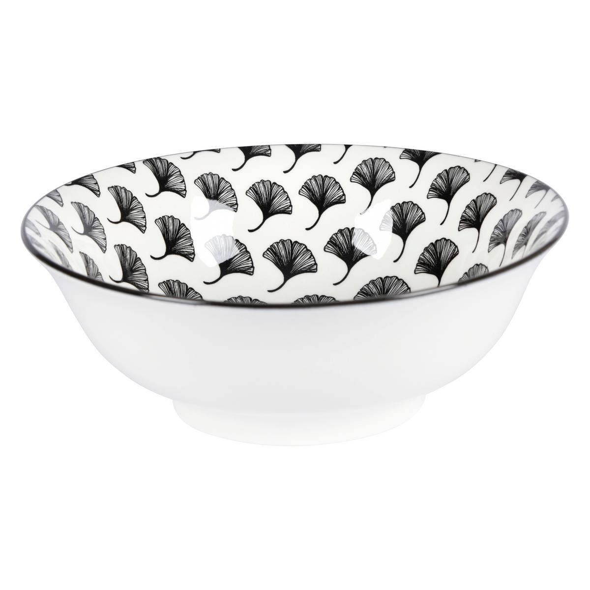 Hluboký talíř Shiva, Ø: 21cm - bílá/černá, Lifestyle, keramika (21/7,8cm) - Mömax