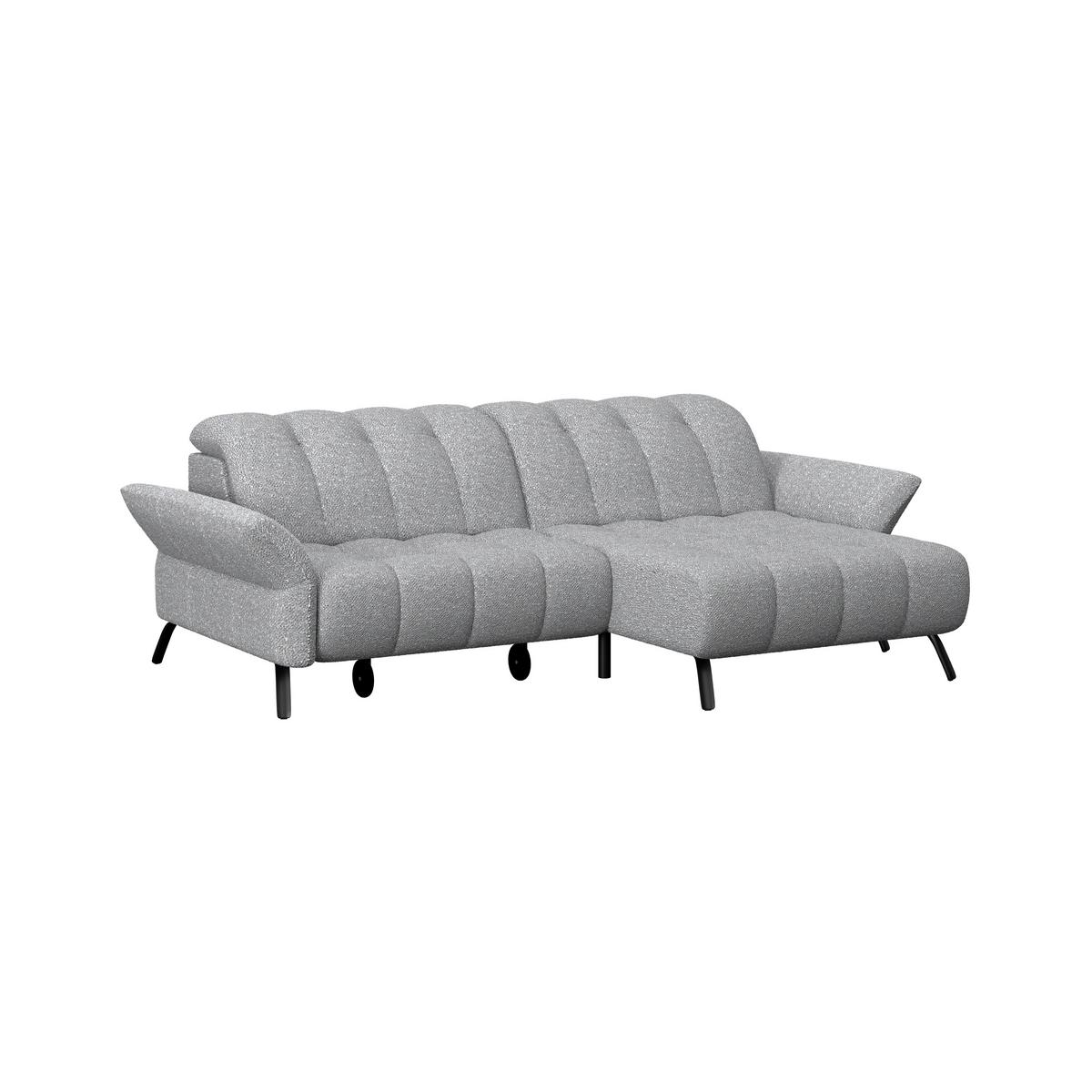 Ecksofa Coast Silberfarben, 244x173cm - Silberfarben/Schwarz, KONVENTIONELL, Holzwerkstoff/Textil (244/173cm)