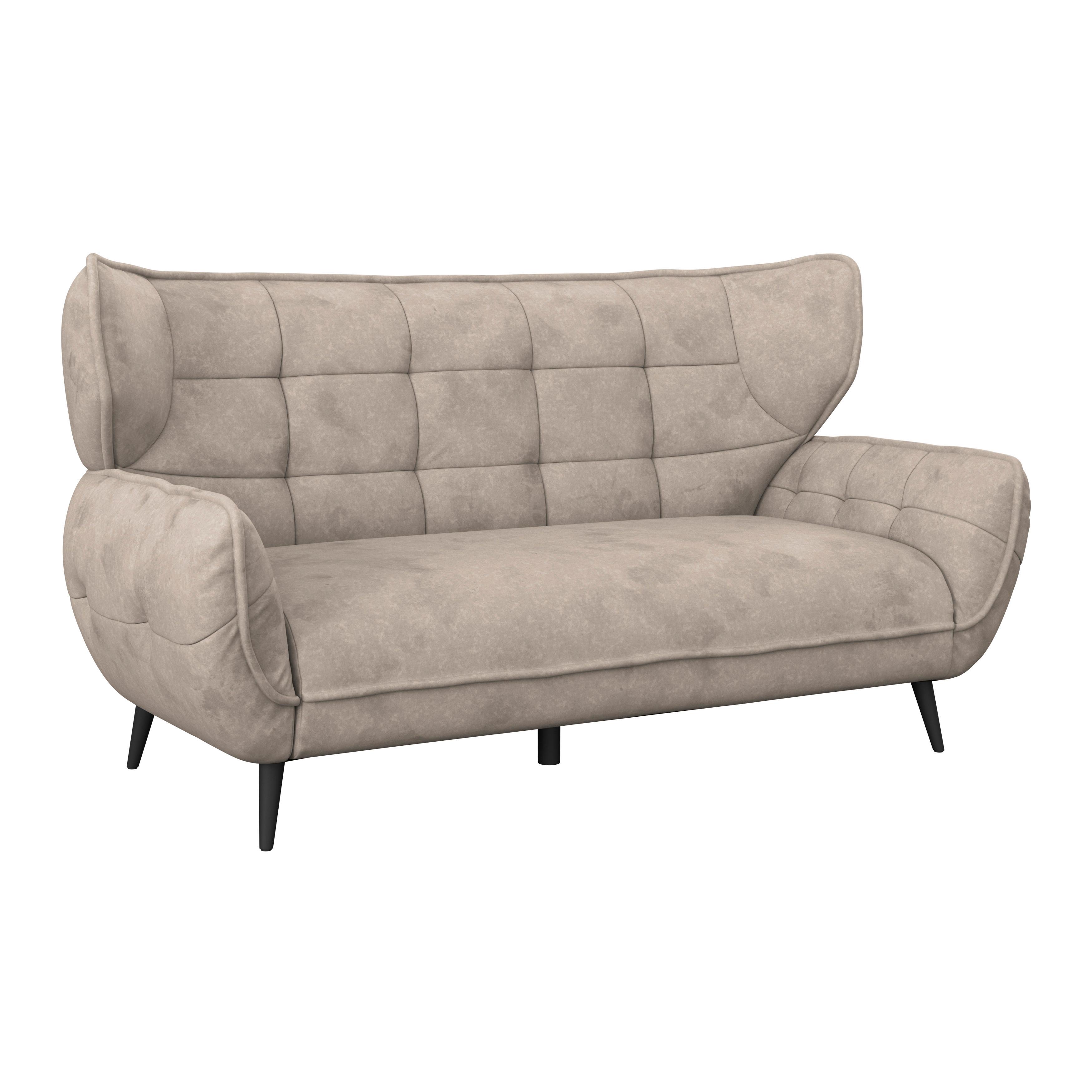 Dvojmiestna pohovka PESCARA, sahara - čierna/Sahara, Modern, textil (191/105/98cm)