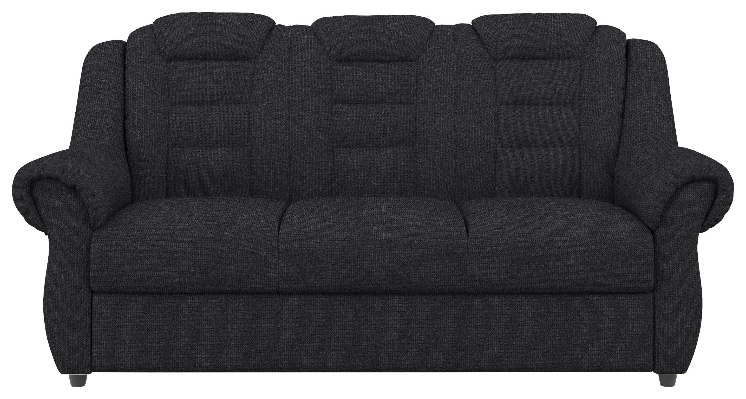 3-Sitzer-Sofa Boston Schwarz Chenille - Schwarz, KONVENTIONELL, Textil (196/102/101cm) - Livetastic