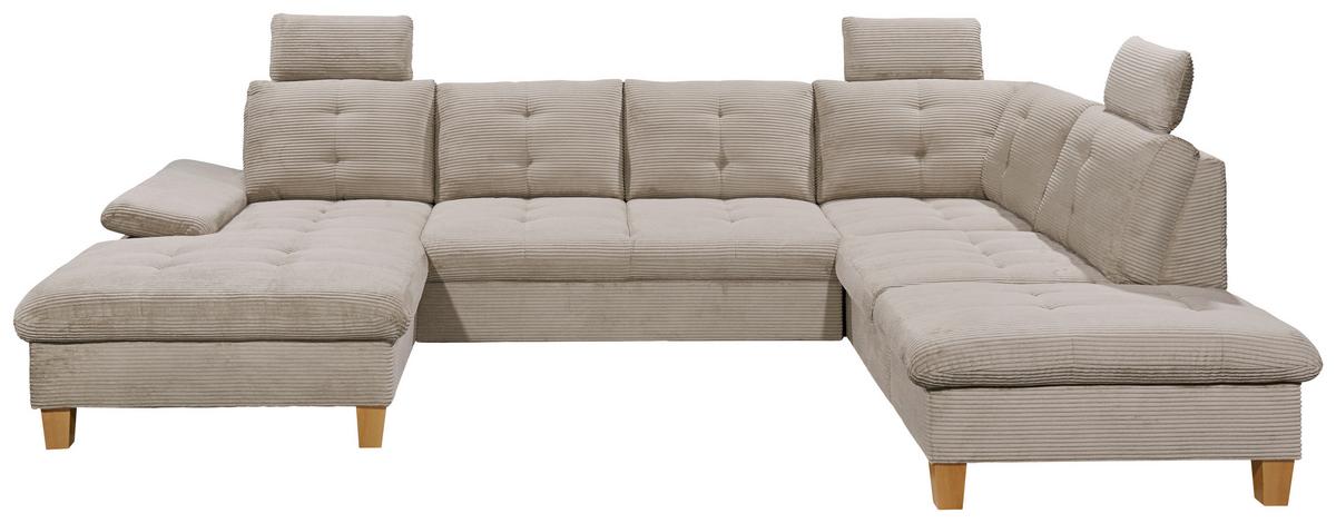 Wohnlandschaft Ascot Grau U: 170x324x220 Cm - Eichefarben/Grau, KONVENTIONELL, Textil (170/324/220cm) - MID.YOU