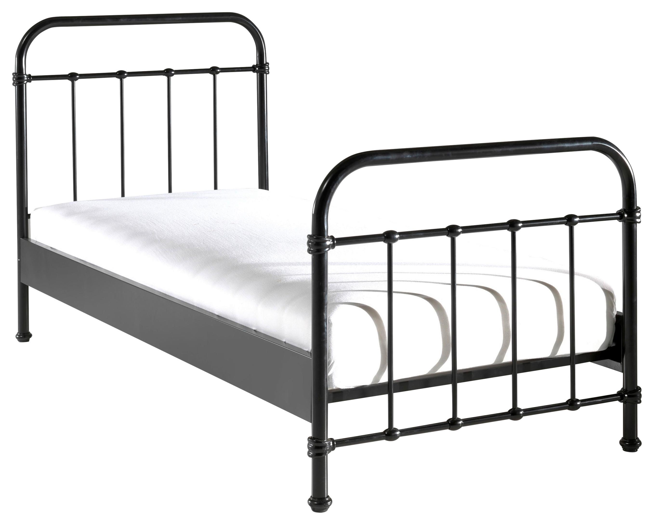 Kinderbett New York 90x200 cm Metall Schwarz - Schwarz, ROMANTIK / LANDHAUS, Metall (90/200cm) - MID.YOU