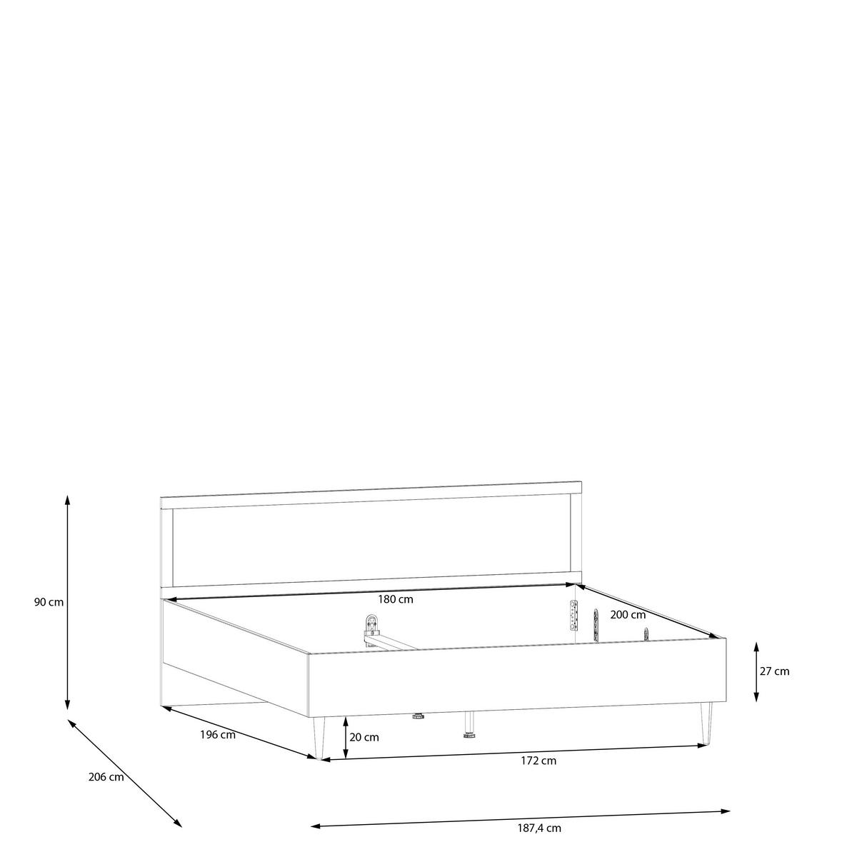 POSTEĽ CALASETTA - farba duba/béžová, Natur, kompozitné drevo (180/200cm)