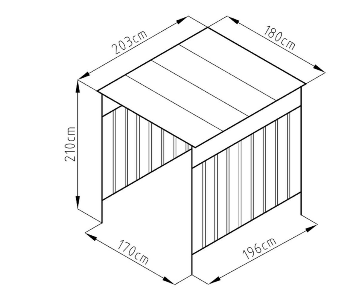 Fahrradgarage Fahrrad- Und Rauchunterstand - Anthrazit, Basics, Metall (180/210/200cm)