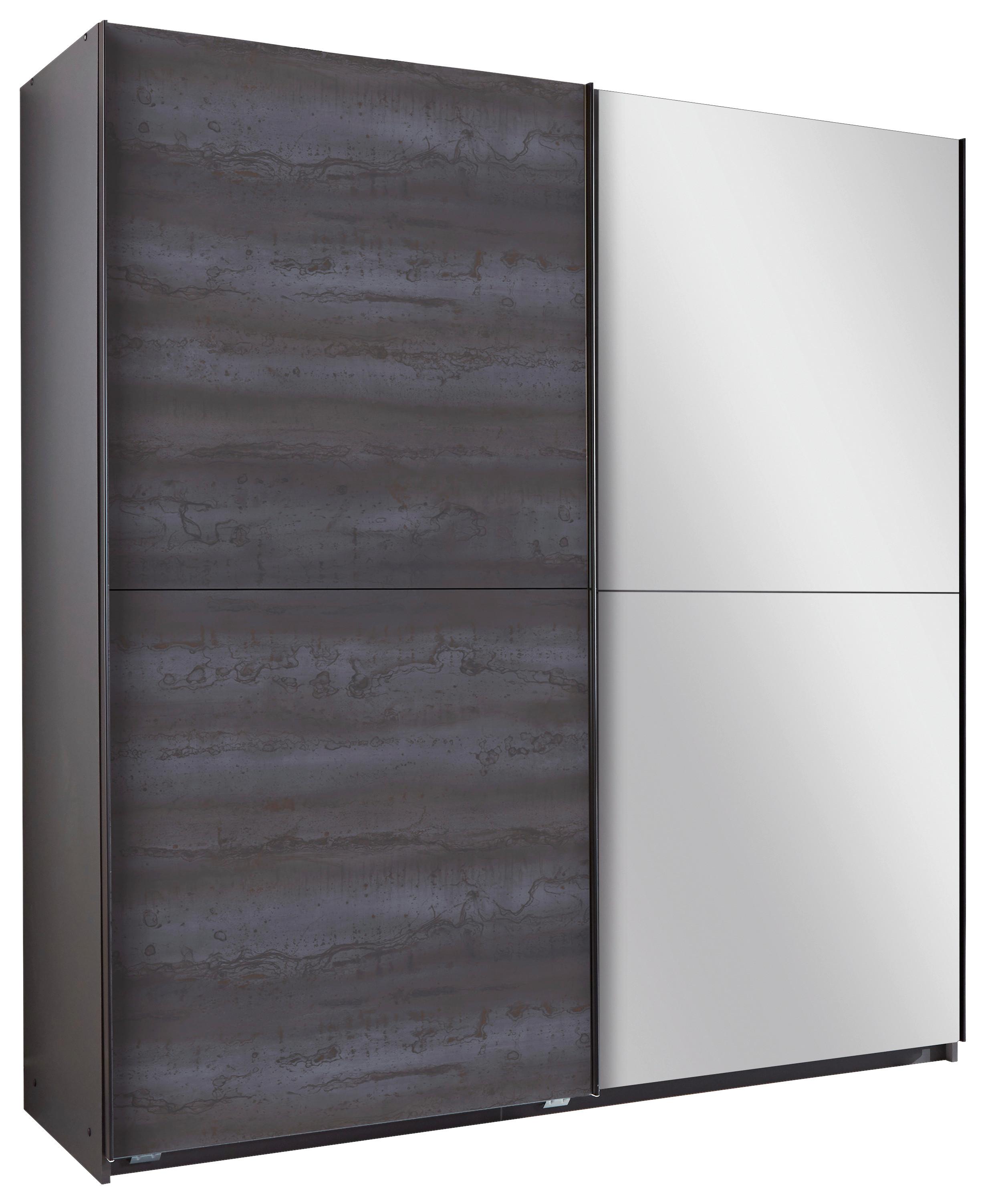 Schwebetürenschrank + Spiegel B: 180 Cm Herne, Graphit - Dunkelgrau/Graphitfarben, Basics, Holzwerkstoff (180/198/64cm) - MID.YOU