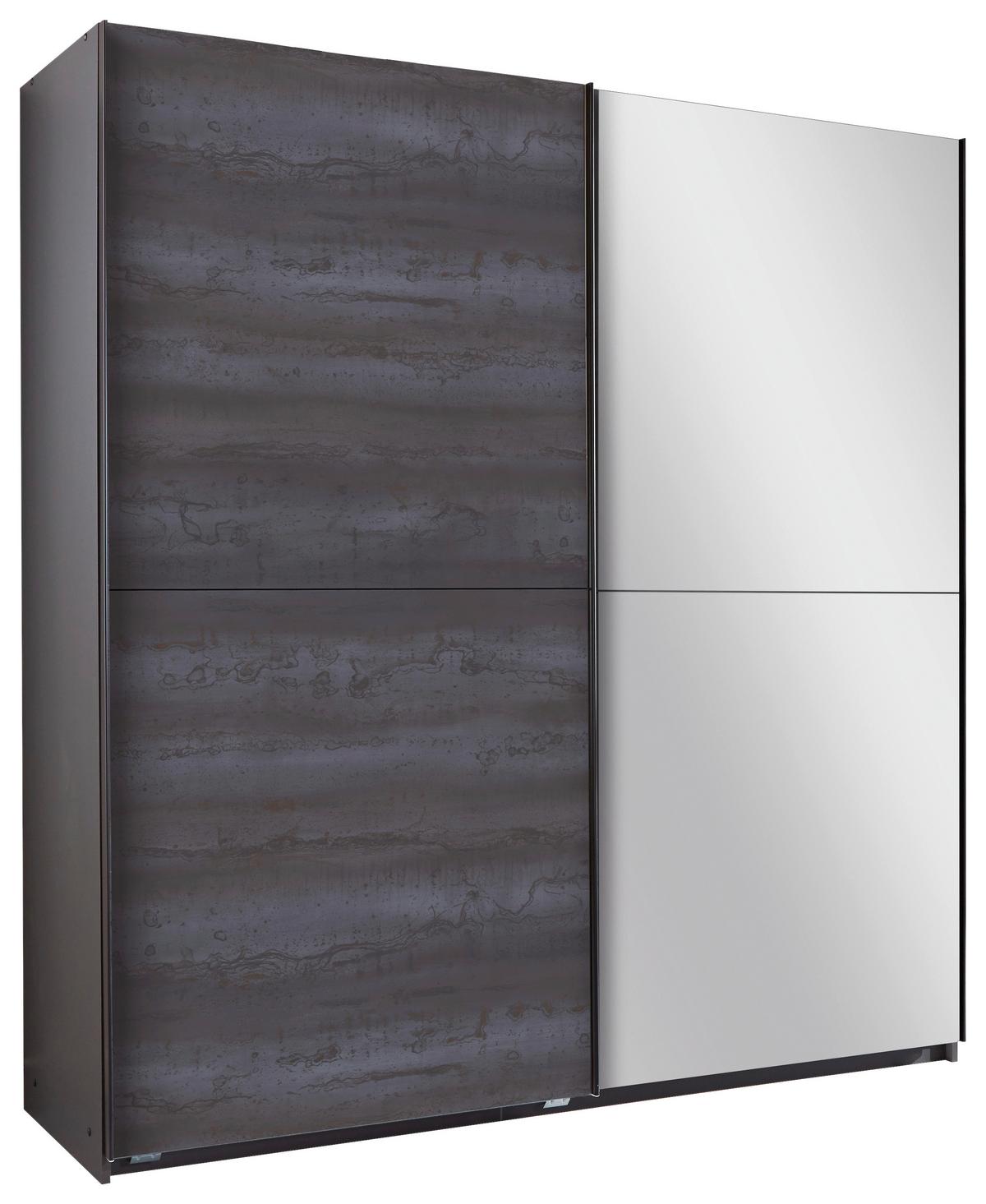 Tolóajtós Szekrény Herne 180/198 Cm - grafitszürke/sötétszürke, Basics, faalapú anyag (180/198/64cm) - MID.YOU