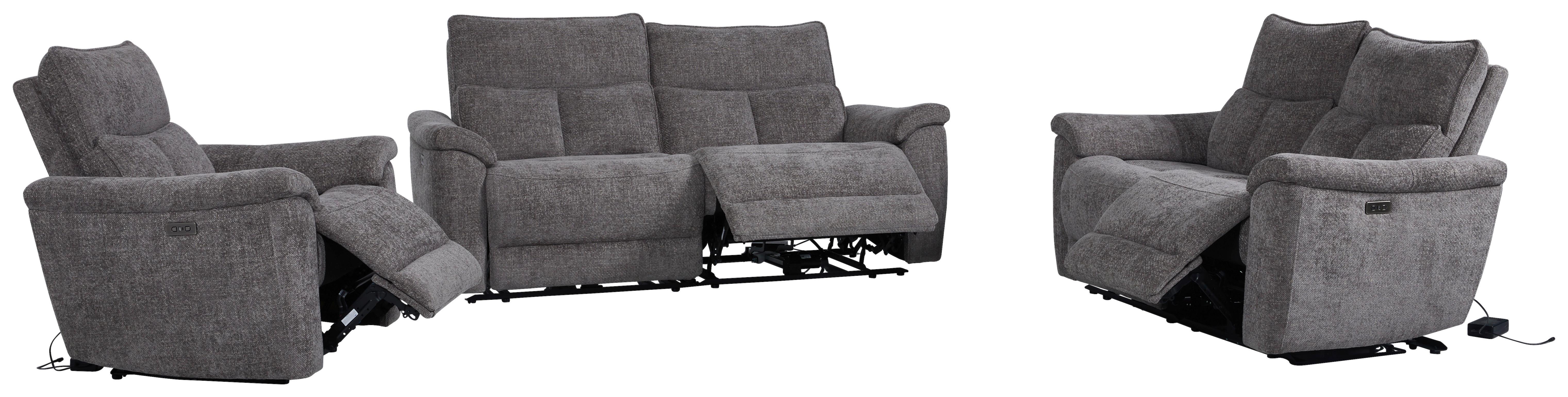 3-sitzer-sofa M. Relaxfunktion Tokio Grau - Grau, MODERN, Holz/Textil (200/96,5/102cm)