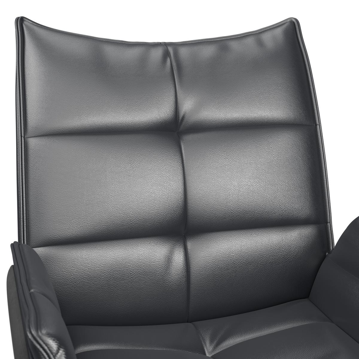 Armlehnstuhl Malin Giga Webstoff schwarz, B: 59cm - Schwarz, MODERN, Textil/Metall (61/92/66cm)