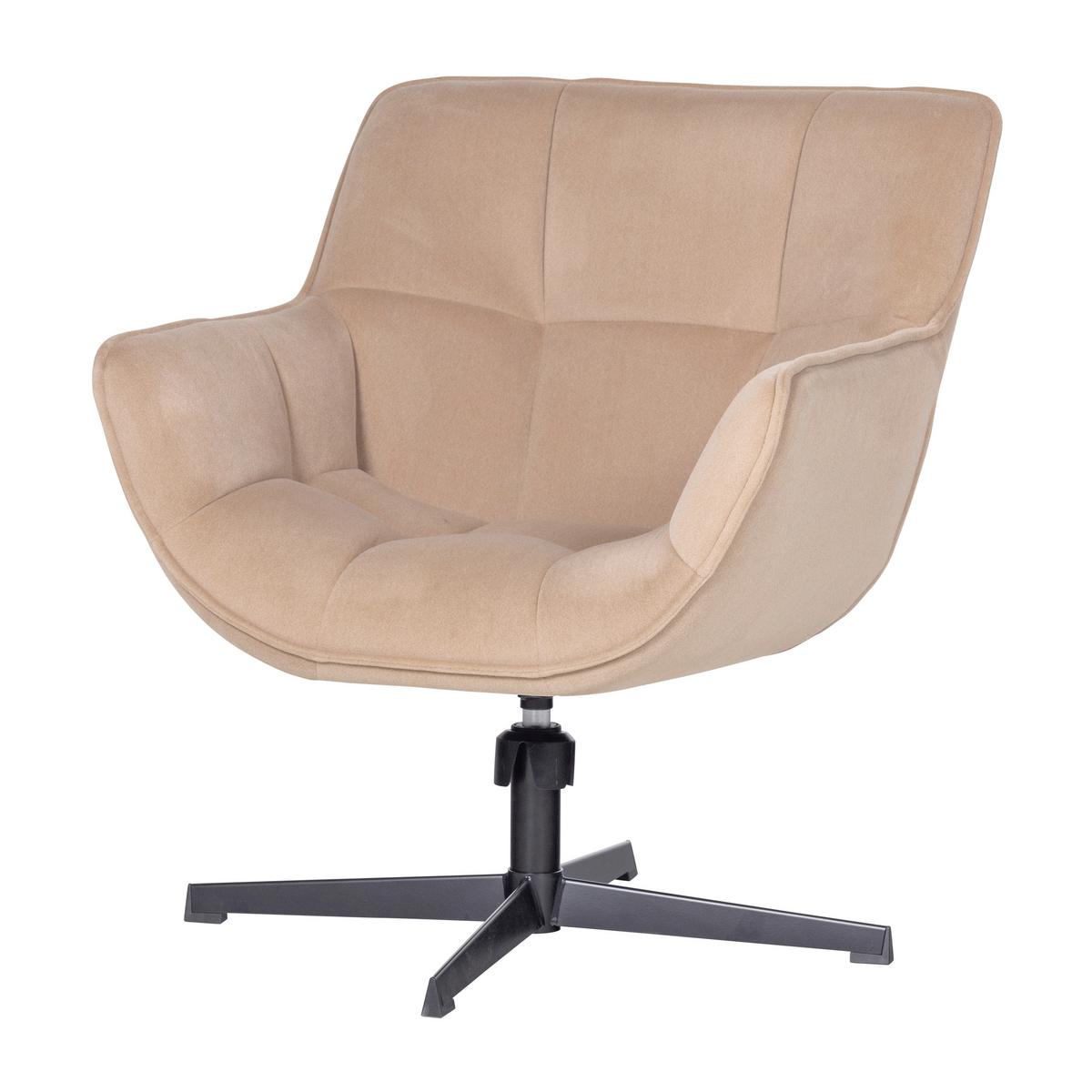 SESSEL Wibo Sandfarben B: 71cm - Sandfarben/Schwarz, MODERN, Textil/Metall (71/94/83cm) - Livetastic