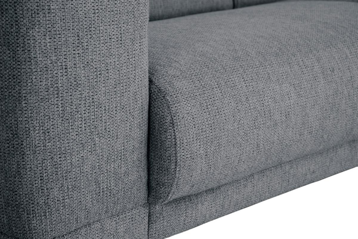 3-Sitzer-Sofa Oslo Grau B: 218 cm - Schwarz/Grau, Design, Textil (218/77/93cm) - MID.YOU