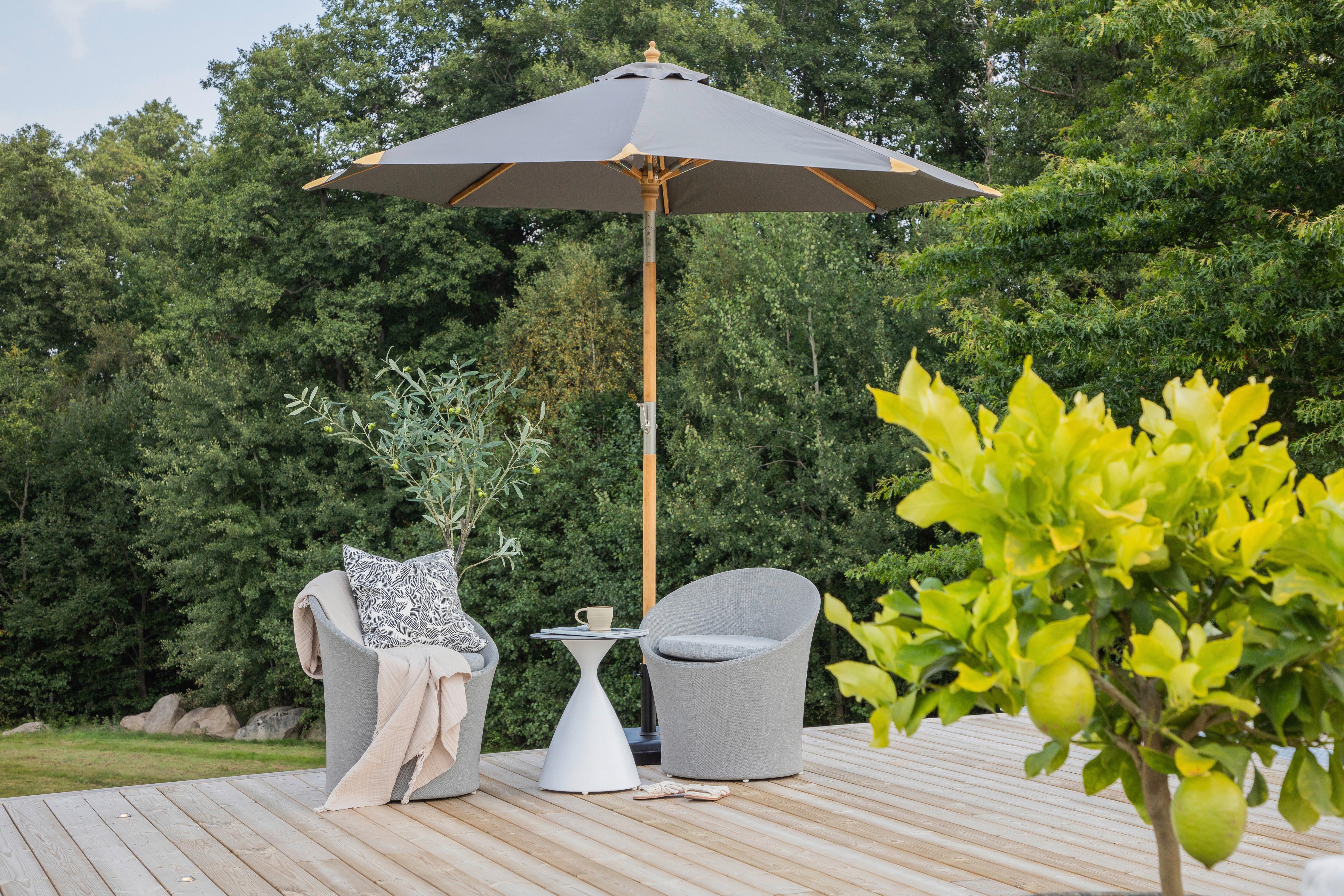 Sonnenschirm Cerox L/B: 270x250 cm Grau - Grau, KONVENTIONELL (270/250cm) - Gardenson