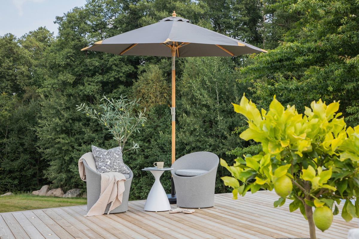 Sonnenschirm Cerox L/B: 270x250 cm Grau - Grau, KONVENTIONELL (270/250cm) - Gardenson
