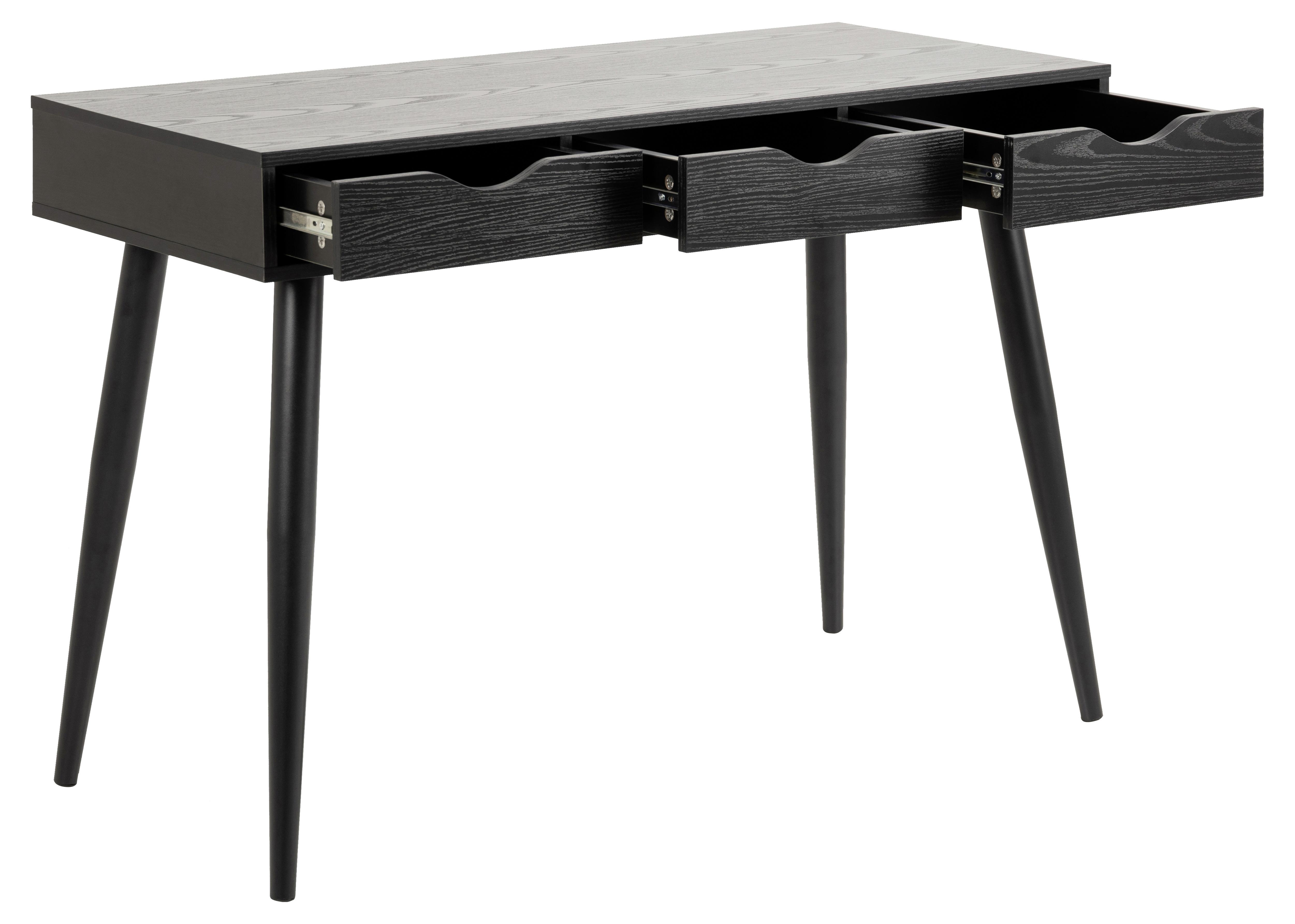 Schreibtisch mit Laden B 110cm H 77,1cm Neptun, Eschefarben - Eschefarben/Schwarz, MODERN, Holzwerkstoff/Metall (110/50/77,1cm) - MID.YOU