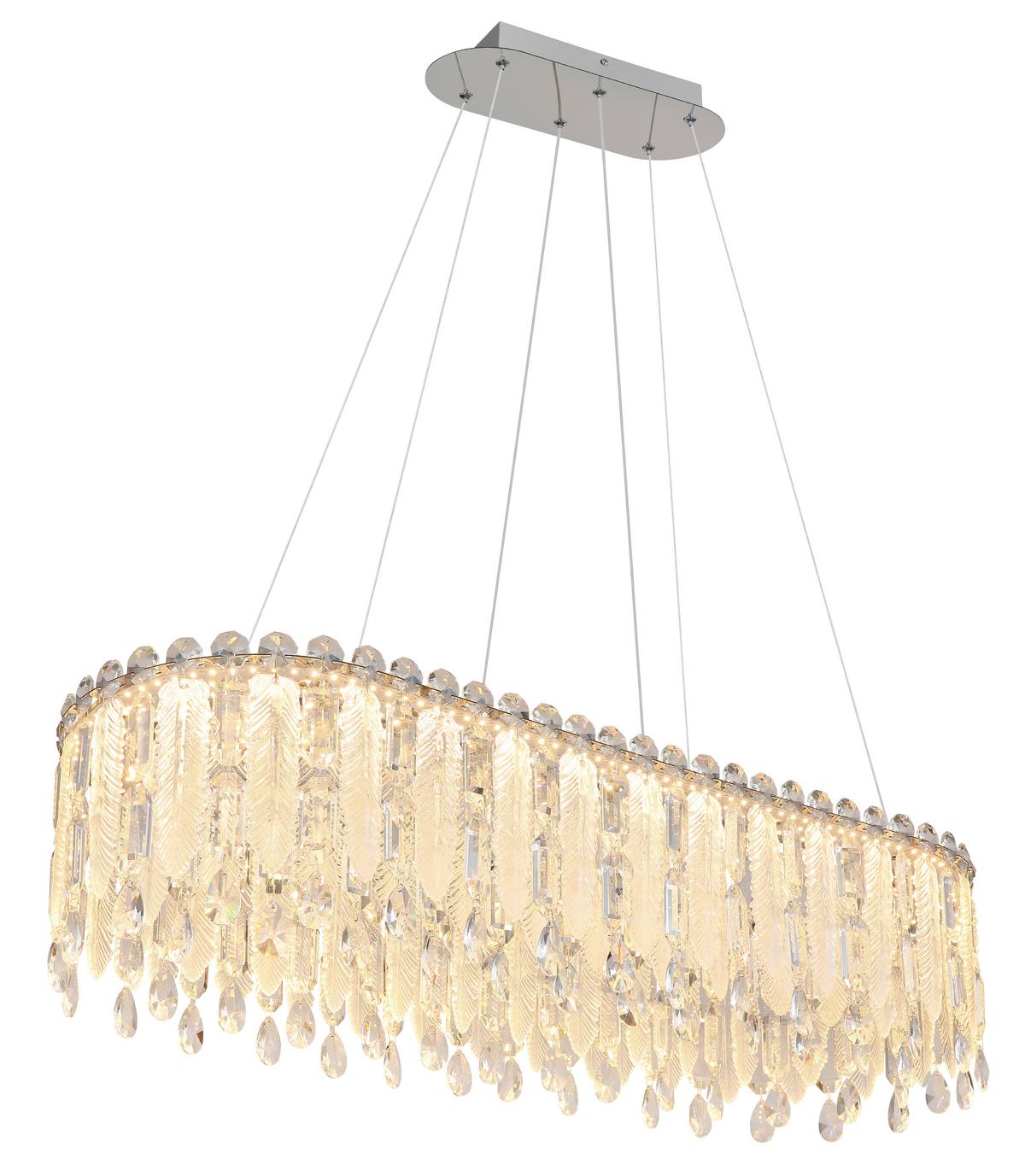 LED-Hängeleuchte inkl. Fernbedienung - Klar/Chromfarben, LIFESTYLE, Glas/Kunststoff (99/36/120cm) - Globo