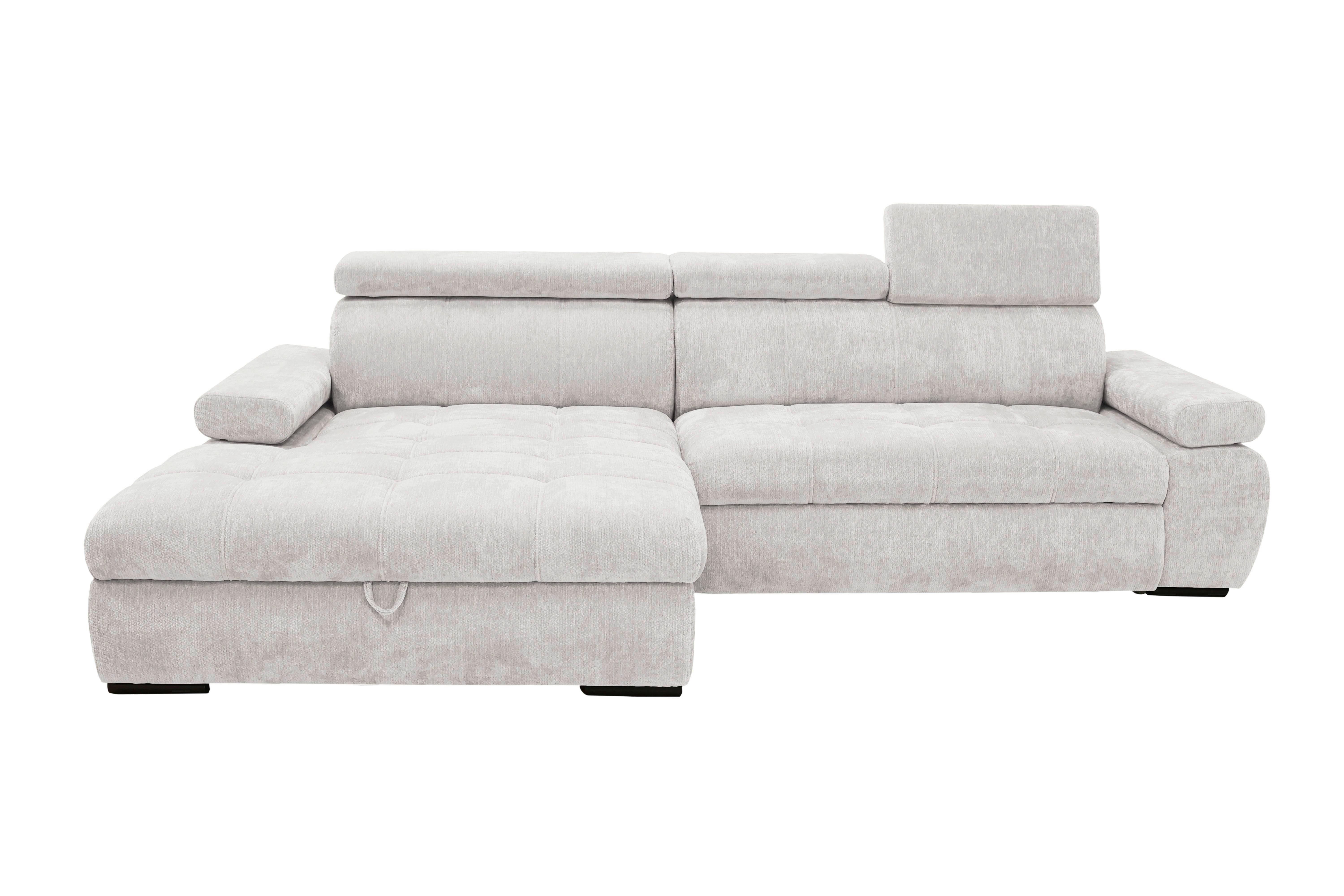 Rohová sedačka VEGAS, levá, světle šedá žinylka - černá/světle šedá, Design, dřevo/textil (173/294cm)