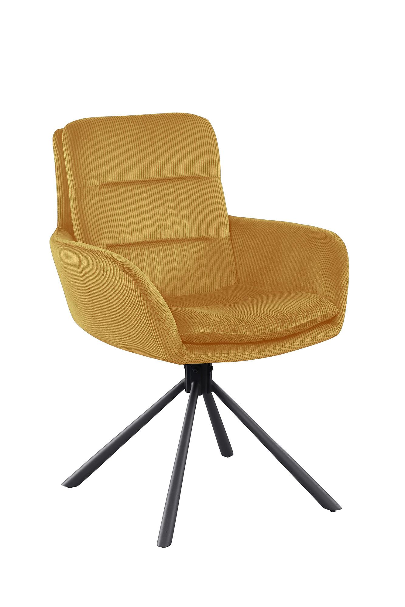 Armlehnstuhl Goldfarben B: 60cm - Goldfarben/Schwarz, MODERN, Textil/Metall (60/89/64cm) - Livetastic