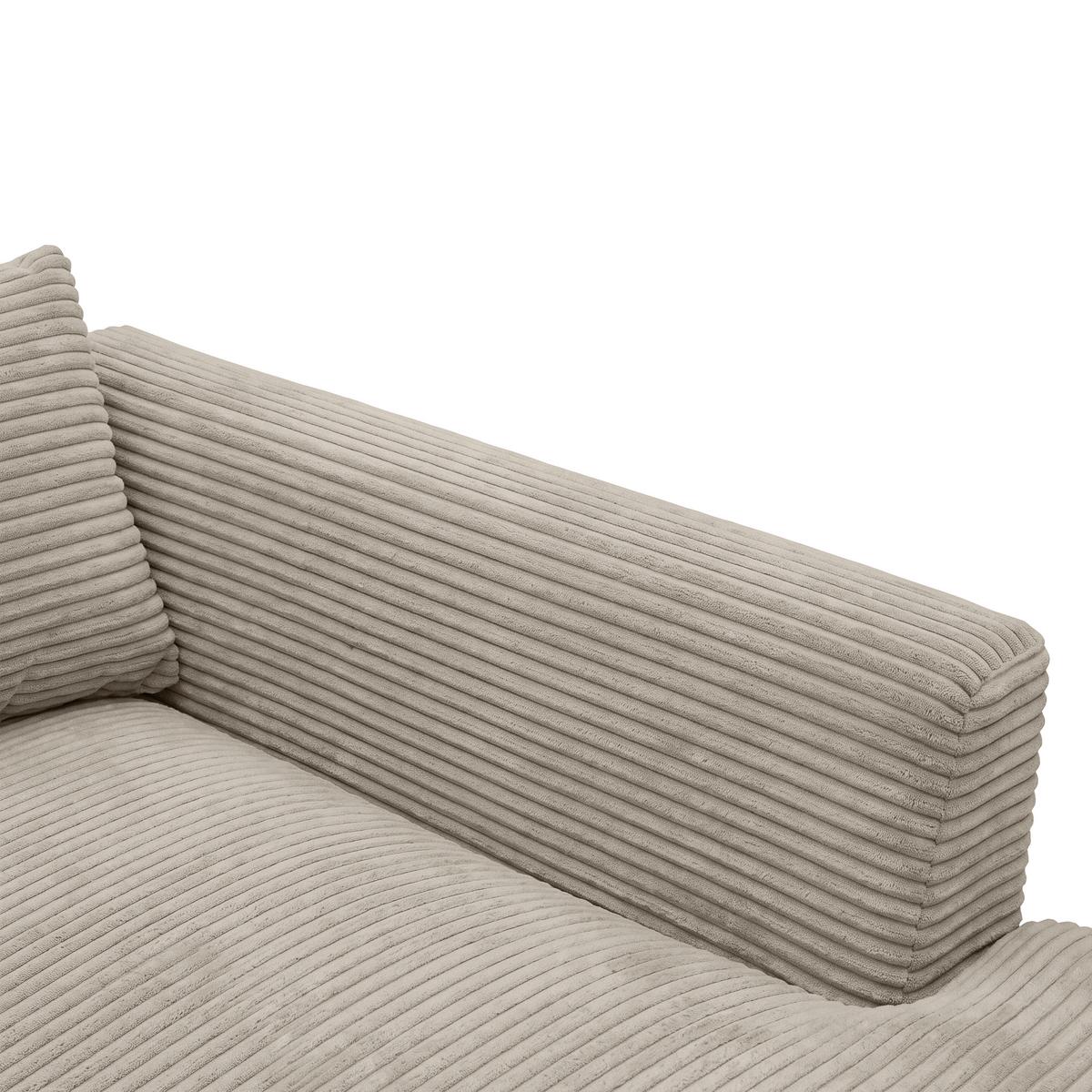 Rohová sedačka PEDRO, pravá, šedohnědý manšestr - černá/šedohnědá, Moderní, textil/plast (300/190cm) - Mömax