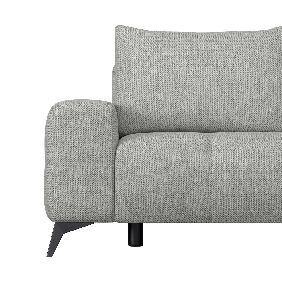 Ecksofa mit Schlaffunktion & Bettkasten Mauro Hellgrau - Hellgrau/Schwarz, Trend, Textil (290/175cm) - Luca Bessoni