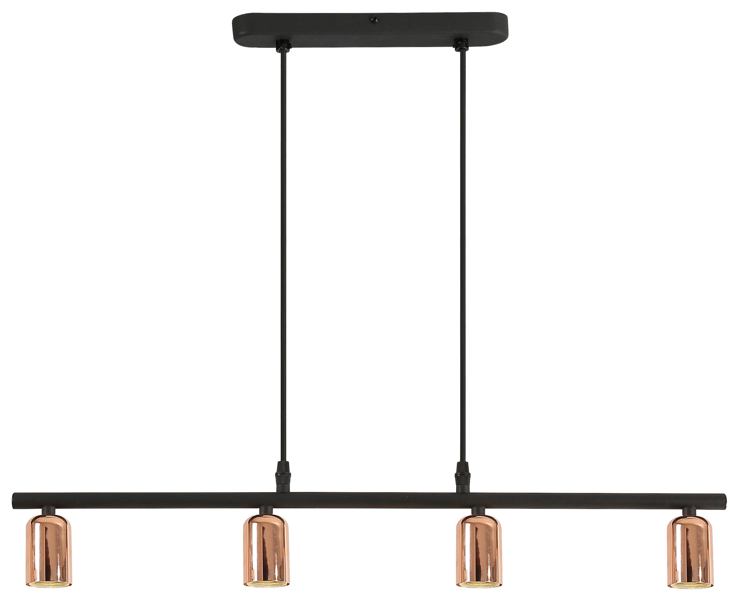 Hängeleuchte Sebastian H: 100 cm 4-Flammig höhenverstellbar - Kupferfarben, Basics, Metall (67/4,3/100cm) - Luca Bessoni