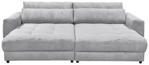 Mega pohovka LOVESEAT sv. šedá - černá/světle šedá, Konvenční, kompozitní dřevo/textil (292/90/194cm) - MID.YOU