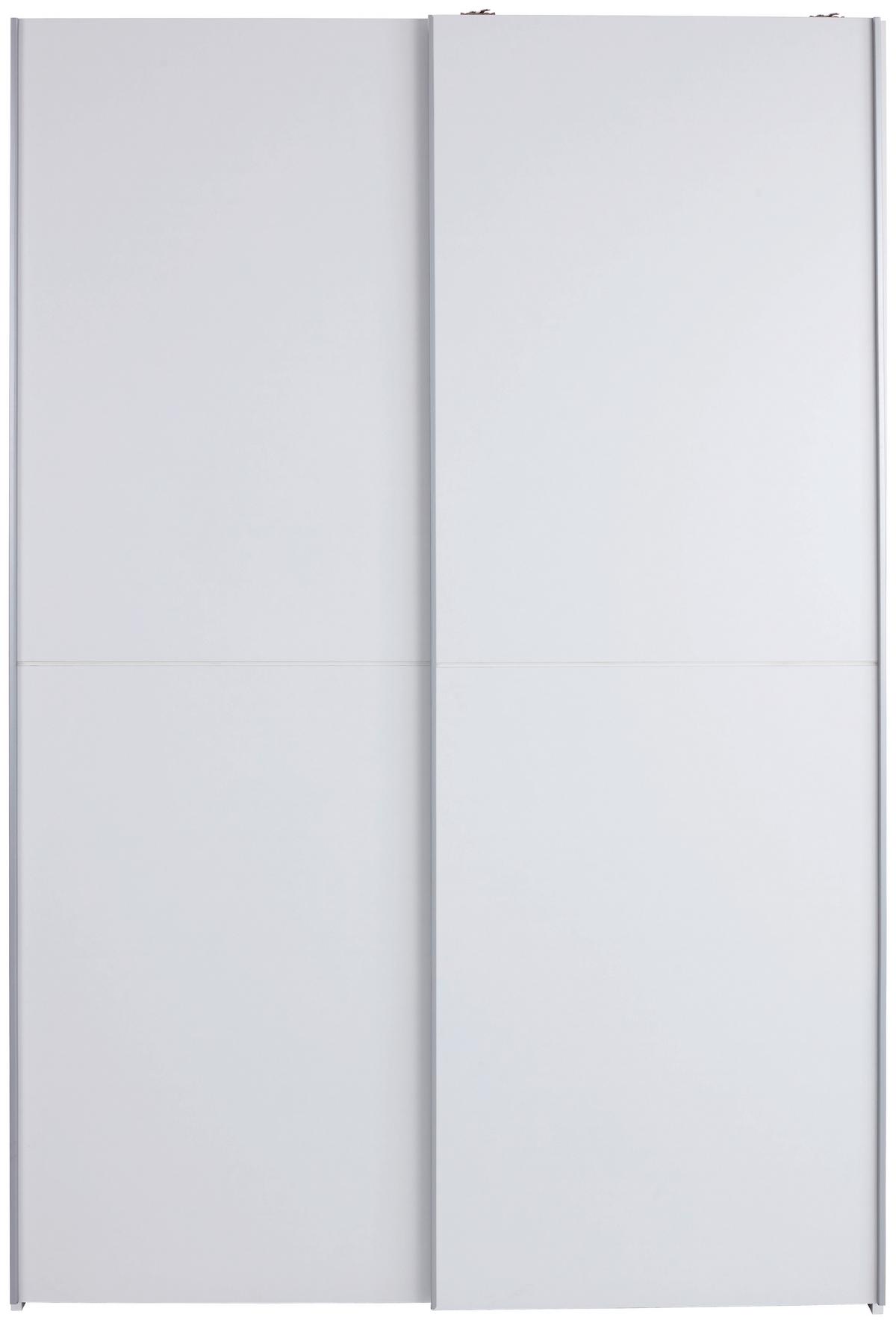 Schwebetürenschrank 125cm Fast, Weiß - Weiß, KONVENTIONELL, Holzwerkstoff (125/195,5/38cm)