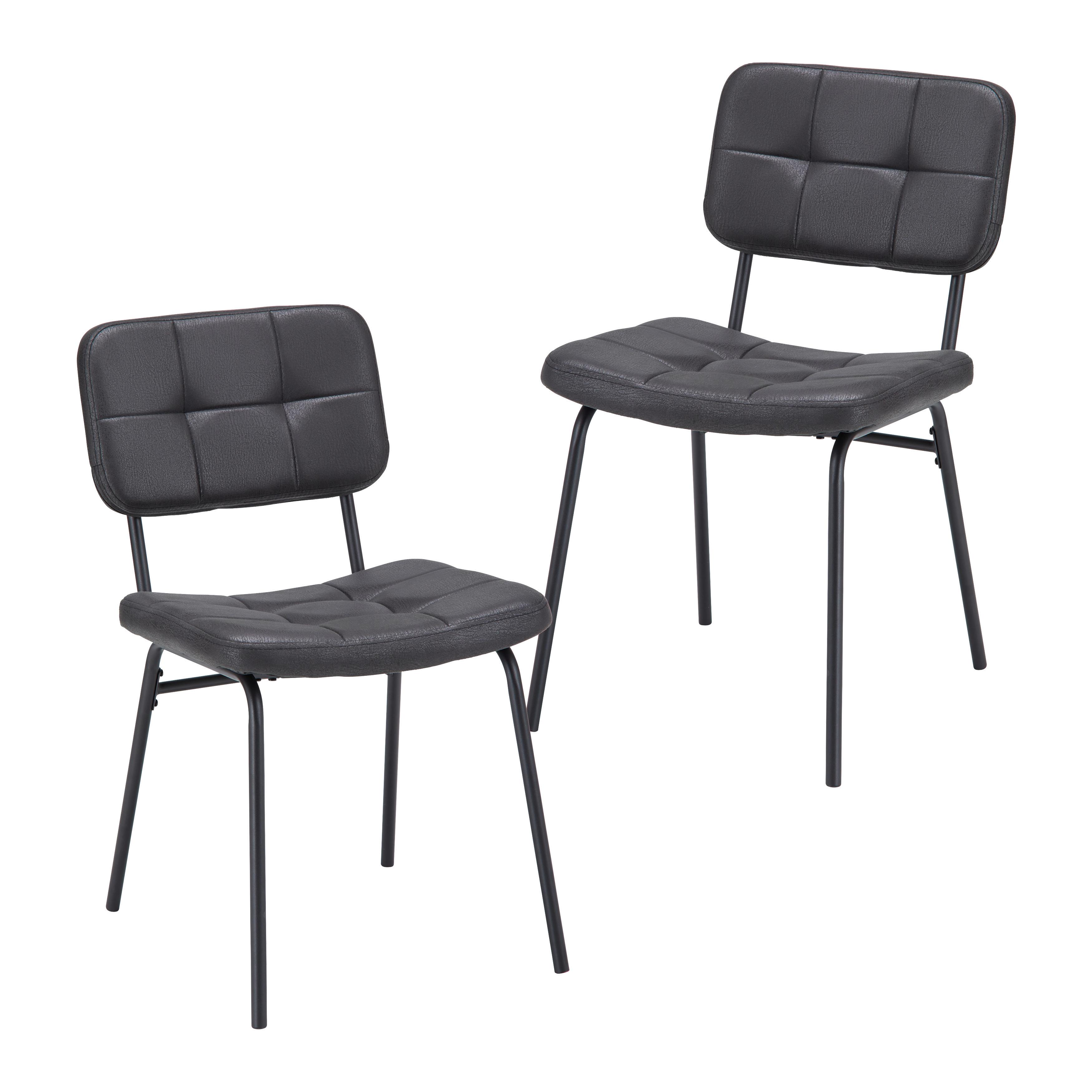 Sada židlí VALENTIN - černá/tmavě šedá, Moderní, kov/textil (44/80/59cm) - Bessagi Home