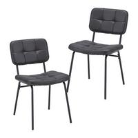 Sada židlí VALENTIN - černá/tmavě šedá, Moderní, kov/textil (44/80/59cm) - Bessagi Home