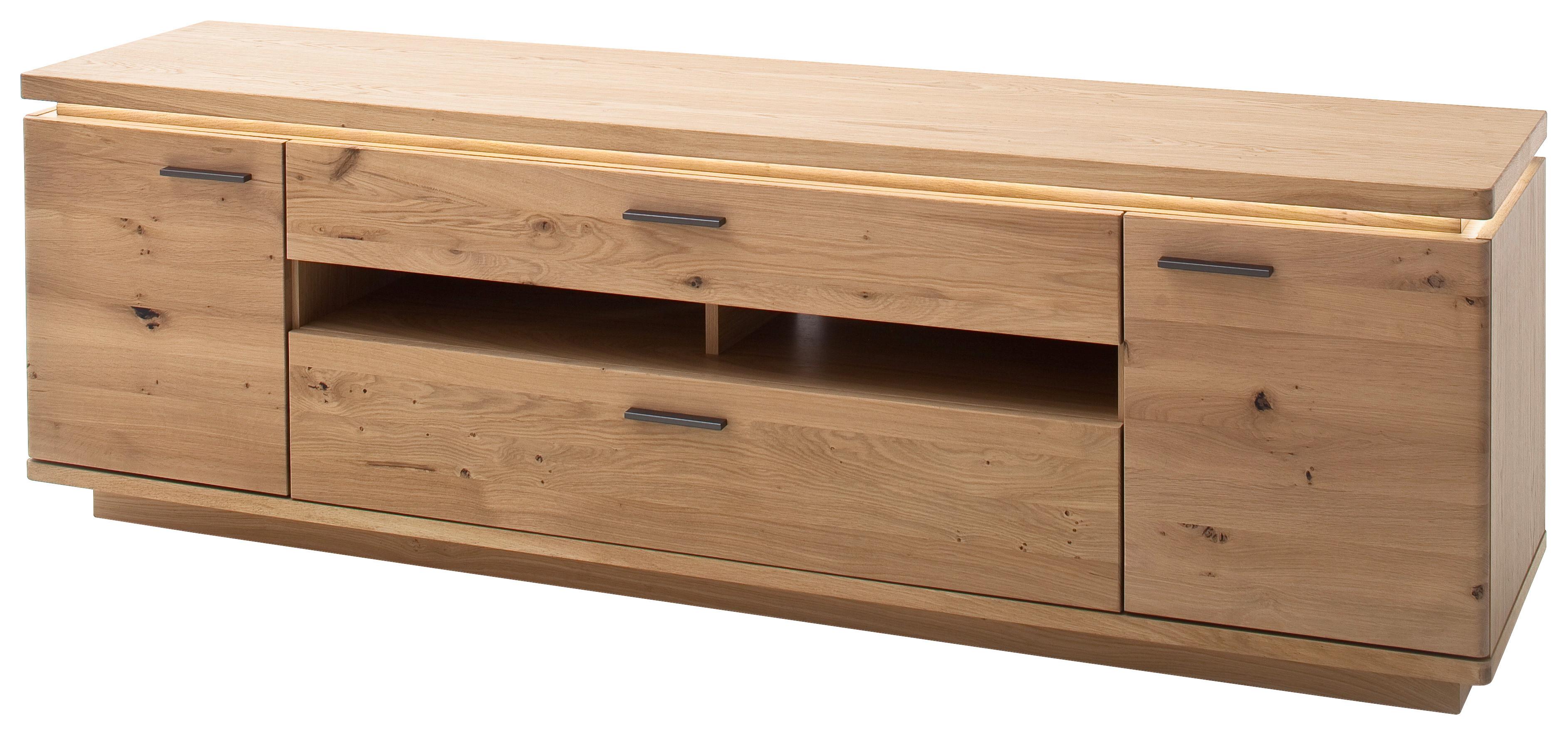 TV-Element Barcelona B: 219 cm Eiche Bianco - Eiche Bianco, Design, Holz/Holzwerkstoff (210/68/50cm) - Livetastic