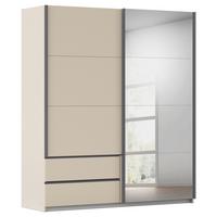 Skříň s posuvnými dveřmi ELARA šampaňská/zrcadlo,š. 181 cm - šedá/šampaňská, Konvenční, kov/kompozitní dřevo (181/210/62cm) - Premium Living