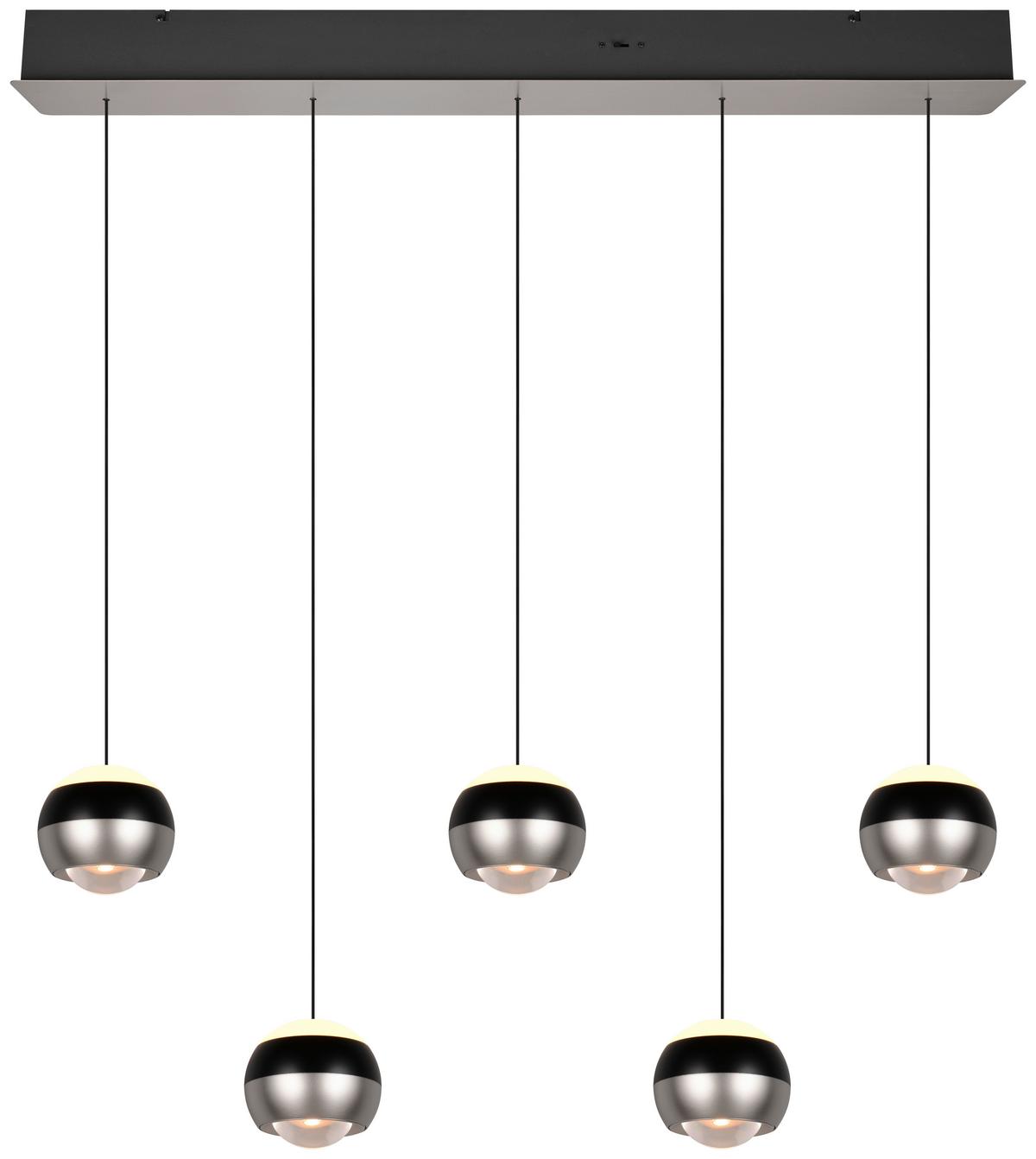 Led-pendelleuchte 344410507 Orbit - Schwarz/Nickelfarben, Design, Metall (100/10,5/200cm) - Trio Leuchten