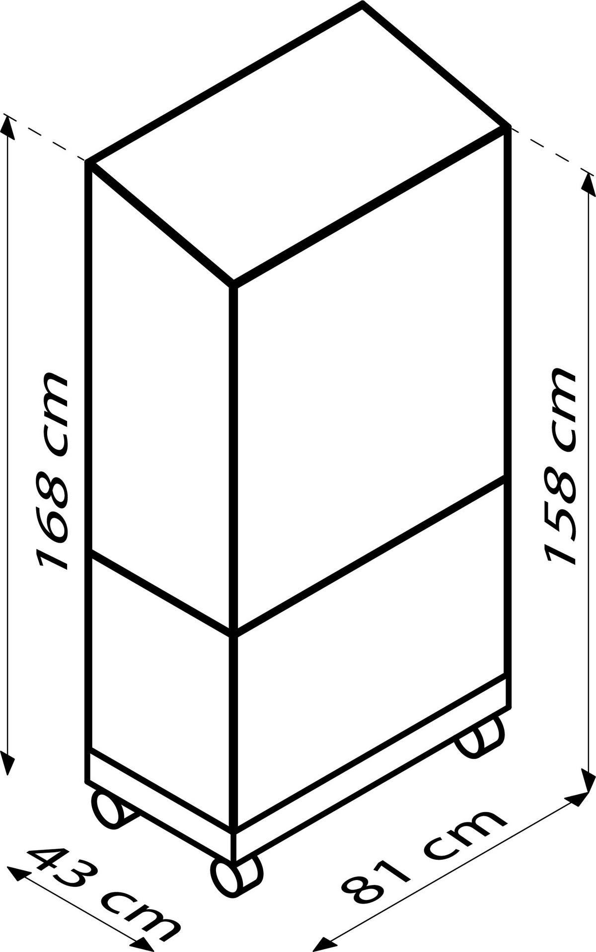 Balkon-Gewächshaus Polis Schwarz Metall H: 166 cm - Schwarz, Basics, Kunststoff/Metall (81/166cm)