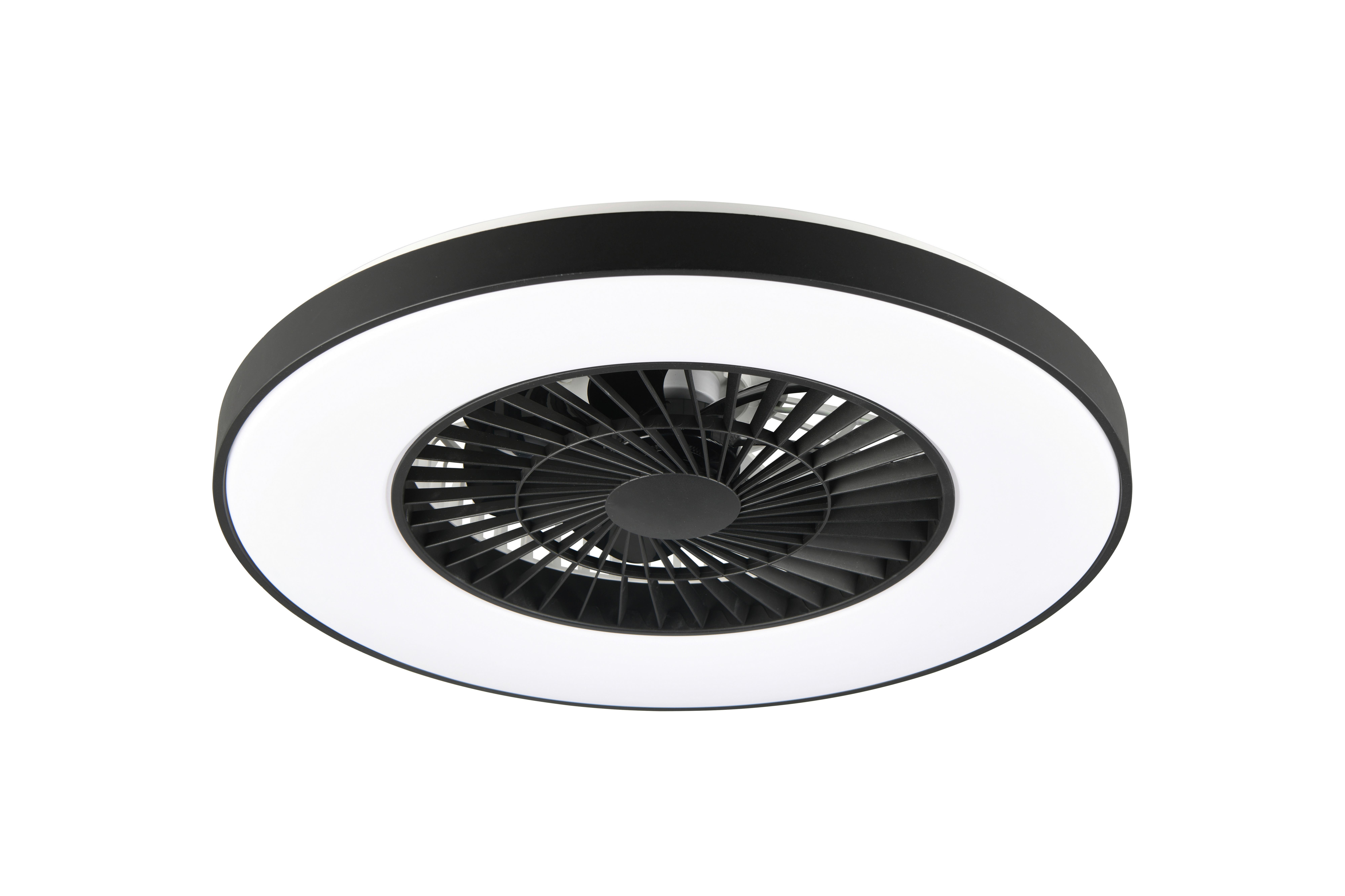 Deckenventilator Halmstad Schwarz D: 58 Cm - Schwarz, LIFESTYLE, Kunststoff (58,0/18,0cm)